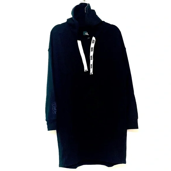 Ugg Hoodie Black Long Sleeves Sweatshirt Dress - Picture 2 of 9